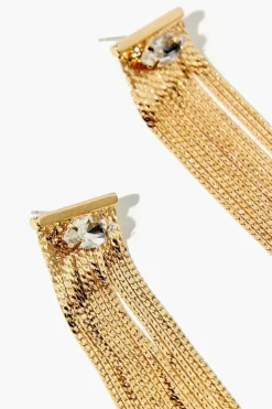 Faux Gem Duster Earrings