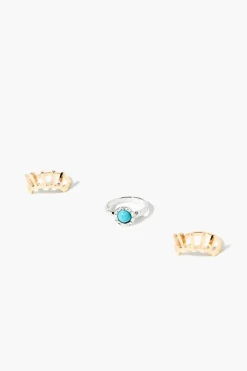 Faux Gem Evil Eye Cocktail Ring Set