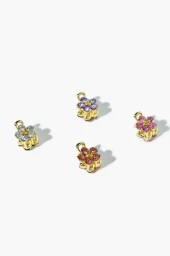 Faux Gem Floral Claw Hair Clips