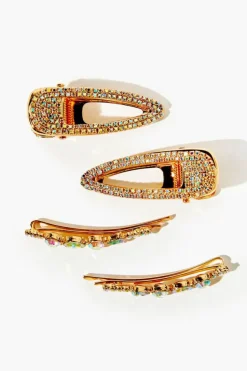 Faux Gem Hair Clip & Bobby Pin Set