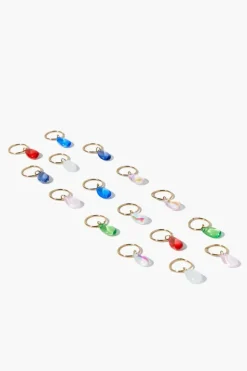 Faux Gem Hair Ring Set - 16 Pcs