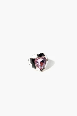 Faux Gem Heart Cocktail Ring