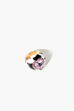 Faux Gem Heart Cocktail Ring