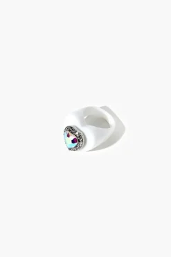 Faux Gem Heart Cocktail Ring