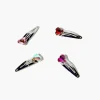 Faux Gem Heart Snap Hair Clip Set