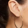 Faux Gem Hoop Earrings