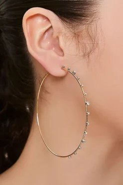 Faux Gem Hoop Earrings