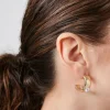 Faux Gem Hoop Earrings