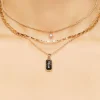 Faux Gem Layered Pendant Necklace