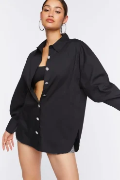 Faux Gem Oversized Shirt