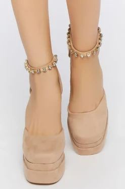 Faux Gem Platform Heels
