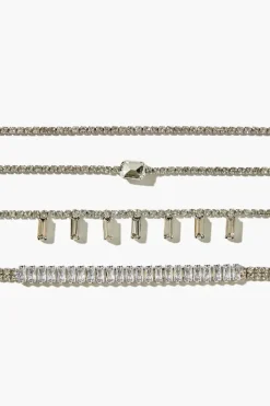 Faux Gem & Rhinestone Bracelet Set