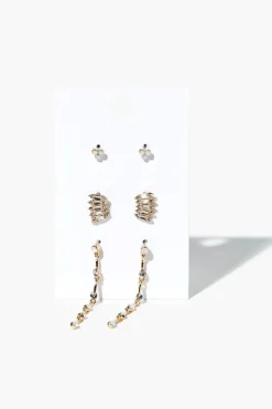 Faux Gem & Rhinestone Earring Set