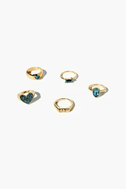 Faux Gem Ring Set