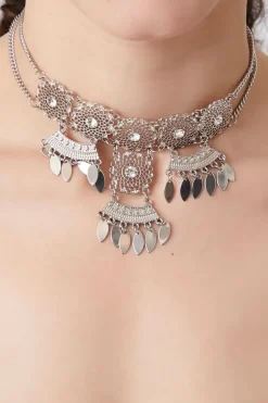 Faux Gem Statement Choker Necklace