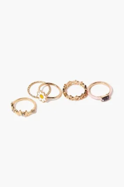 Faux Gem Variety Ring Set