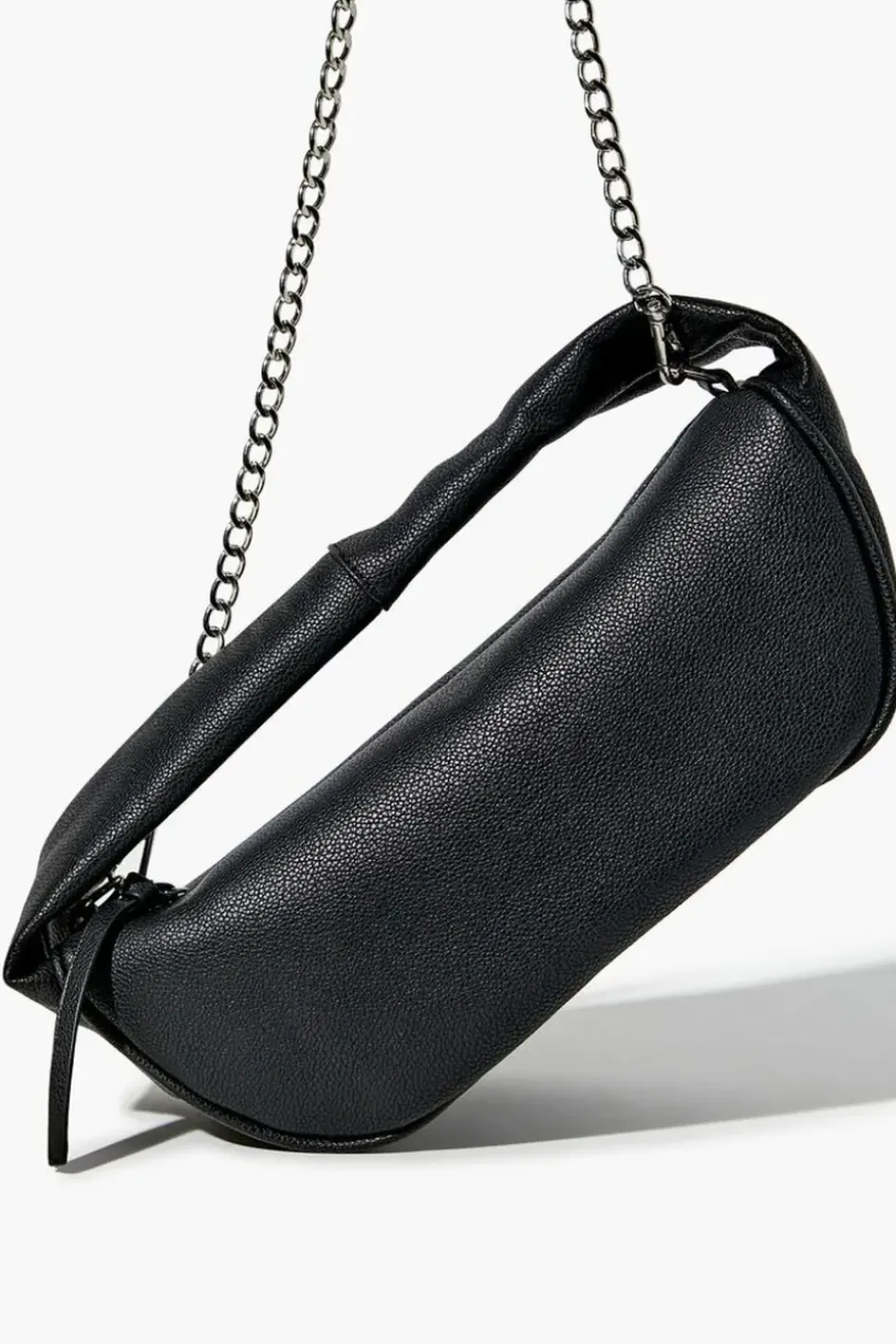 Faux Leather Baguette Bag
