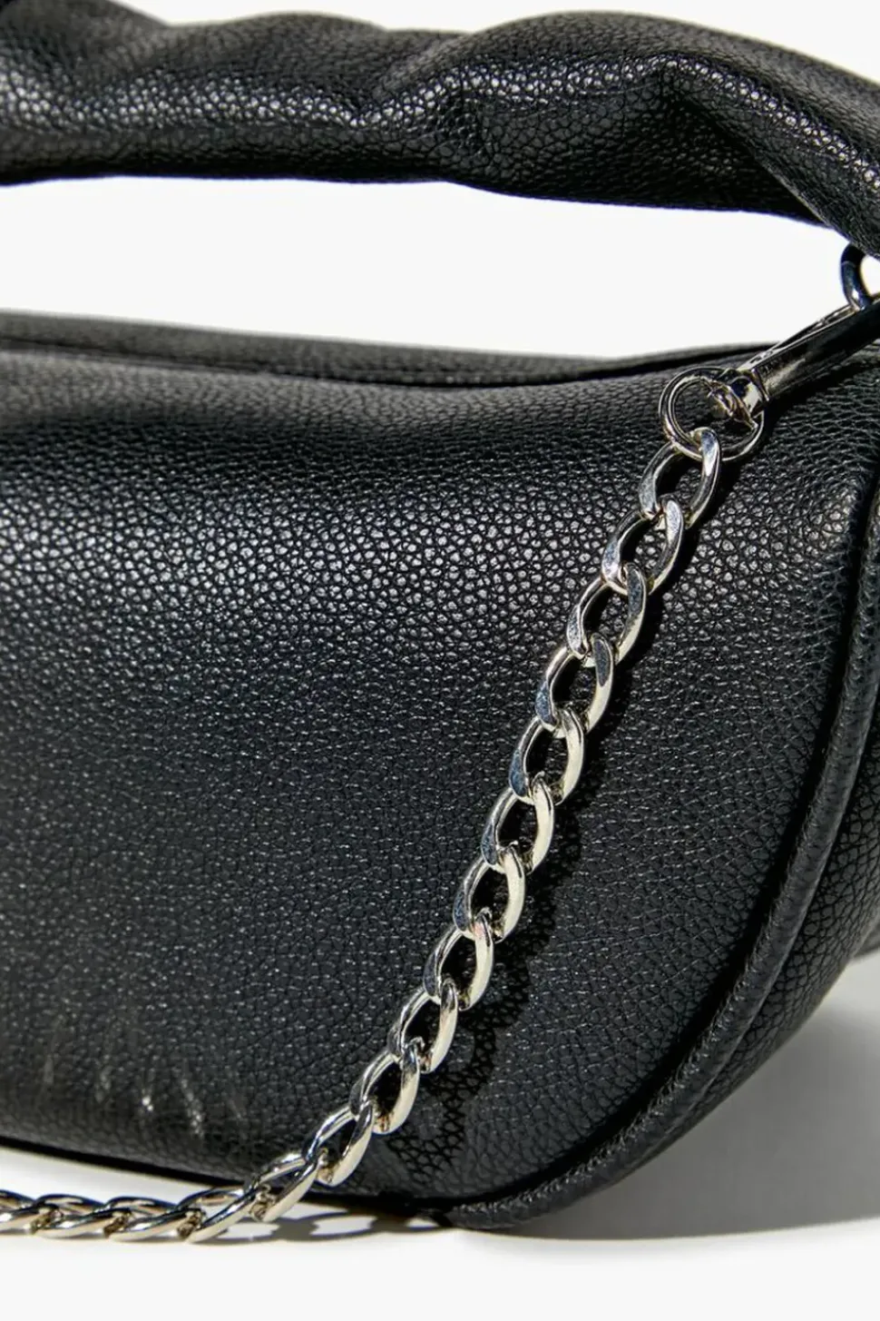 Faux Leather Baguette Bag