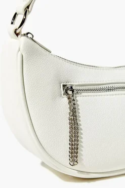 Faux Leather Baguette Shoulder Bag