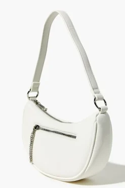 Faux Leather Baguette Shoulder Bag