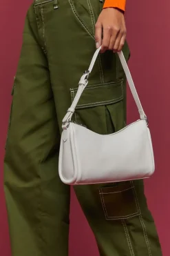 Faux Leather Baguette Shoulder Bag