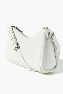 Faux Leather Baguette Shoulder Bag