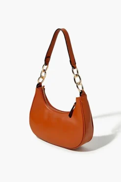 Faux Leather Baguette Shoulder Bag