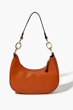 Faux Leather Baguette Shoulder Bag