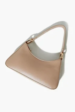 Faux Leather Baguette Shoulder Bag