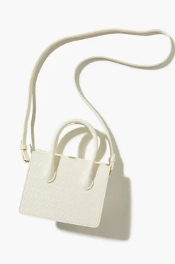 Faux Leather Basketwoven Satchel Bag