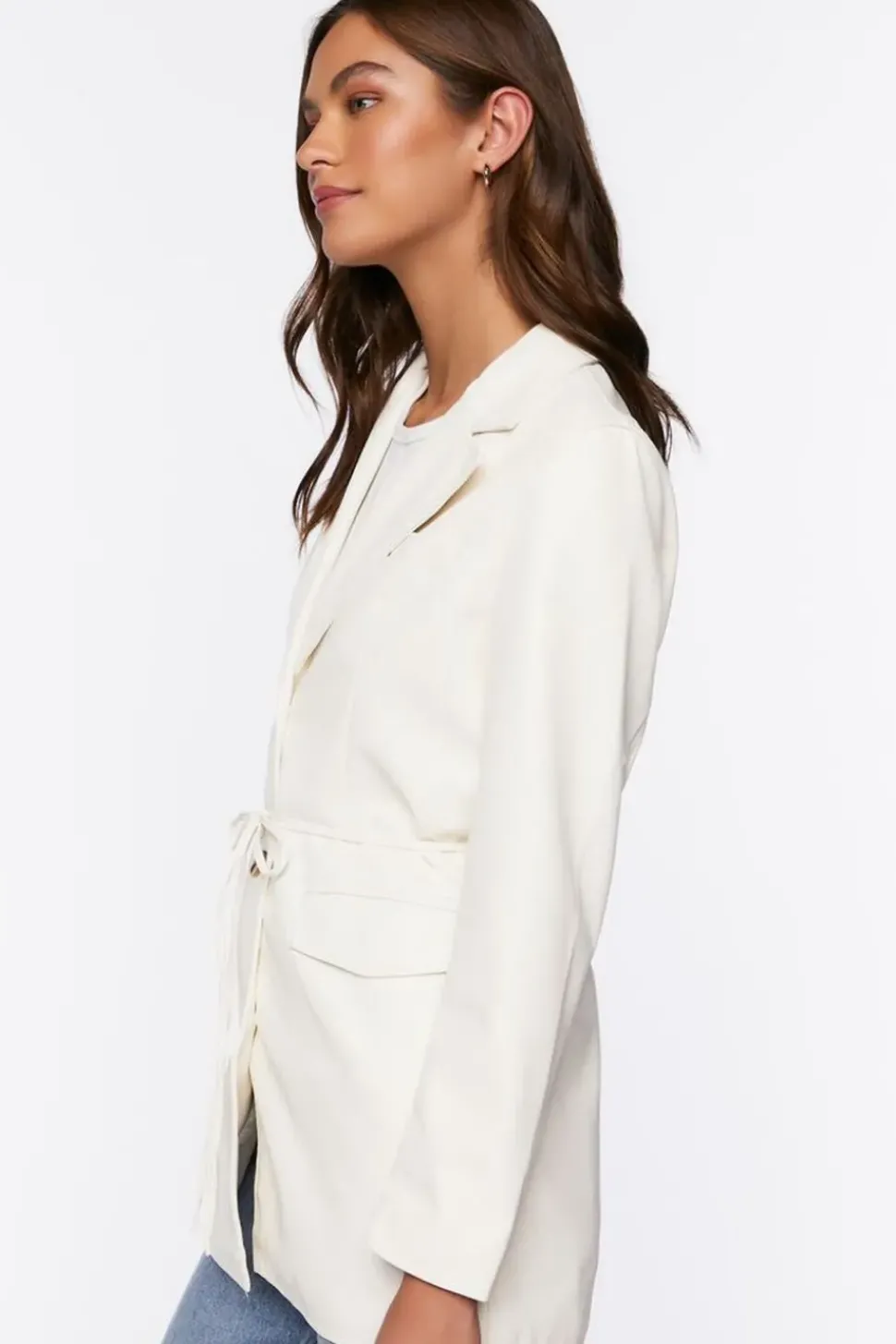 Faux Leather Belted Blazer