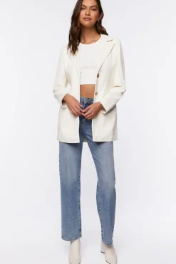 Faux Leather Belted Blazer