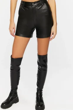 Faux Leather Bermuda Shorts