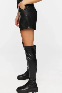 Faux Leather Bermuda Shorts