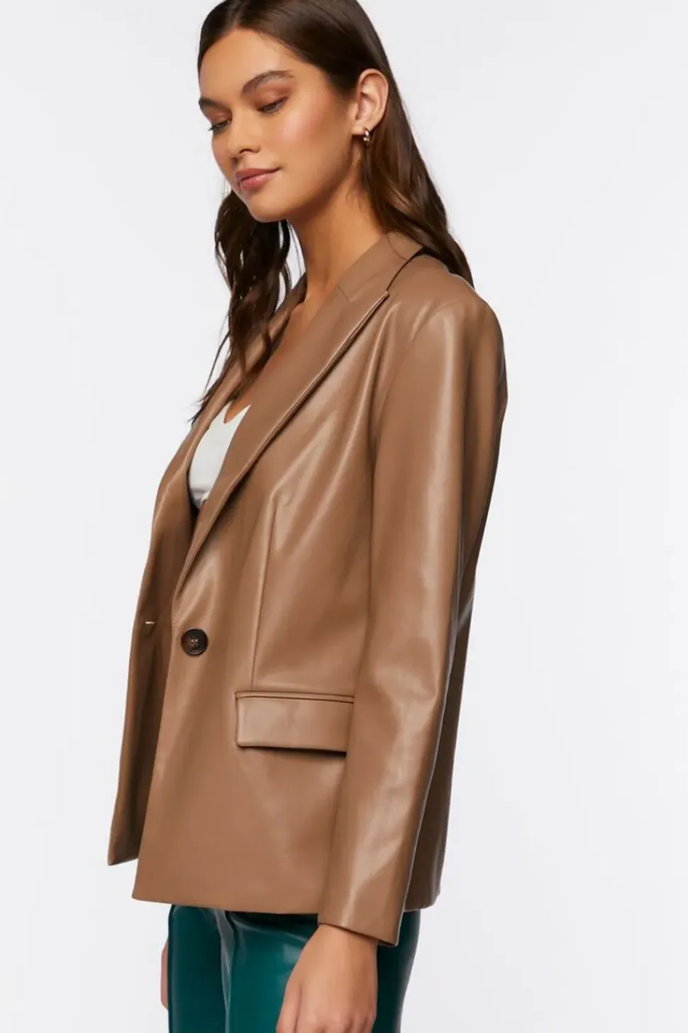 Faux Leather Blazer