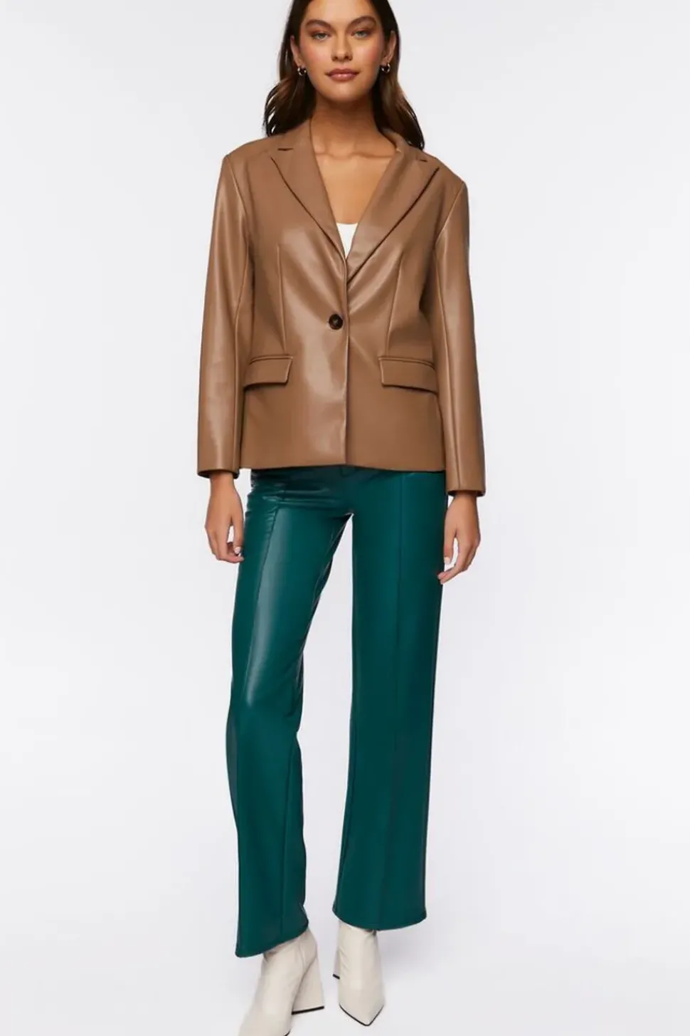 Faux Leather Blazer