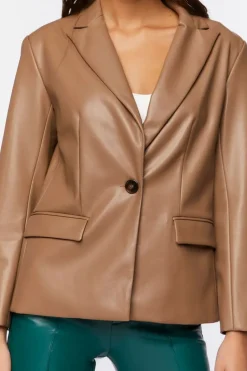 Faux Leather Blazer