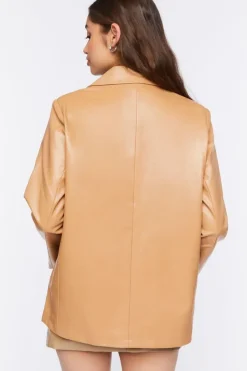 Faux Leather Blazer