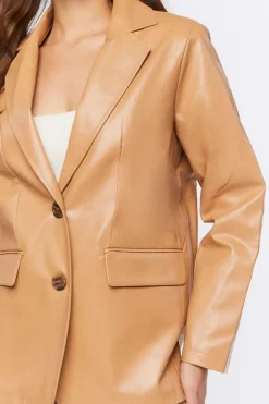 Faux Leather Blazer