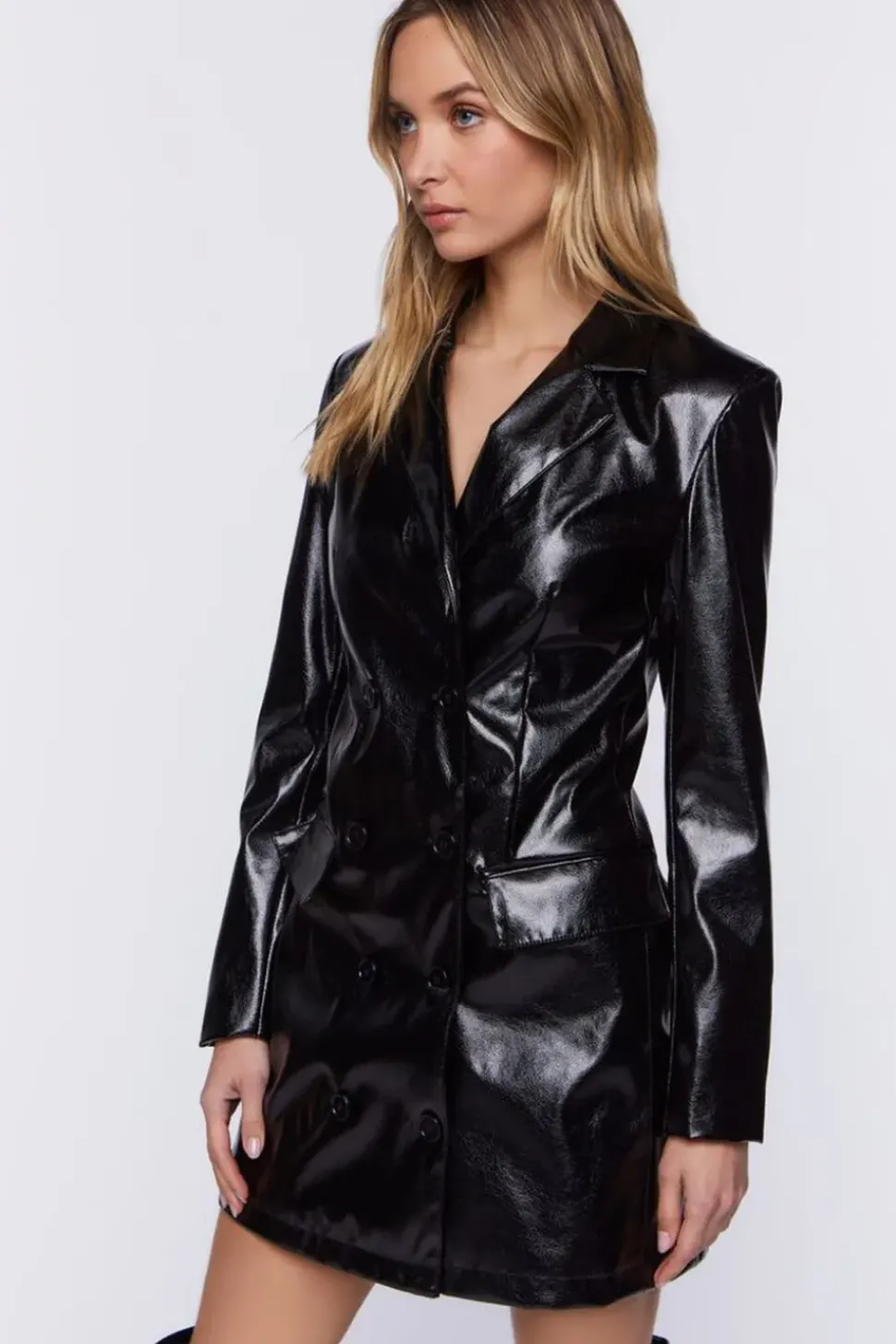 Faux Leather Blazer Mini Dress