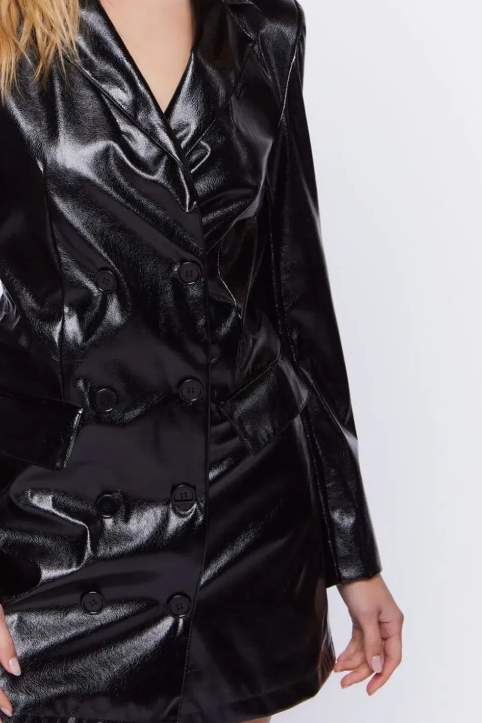Faux Leather Blazer Mini Dress