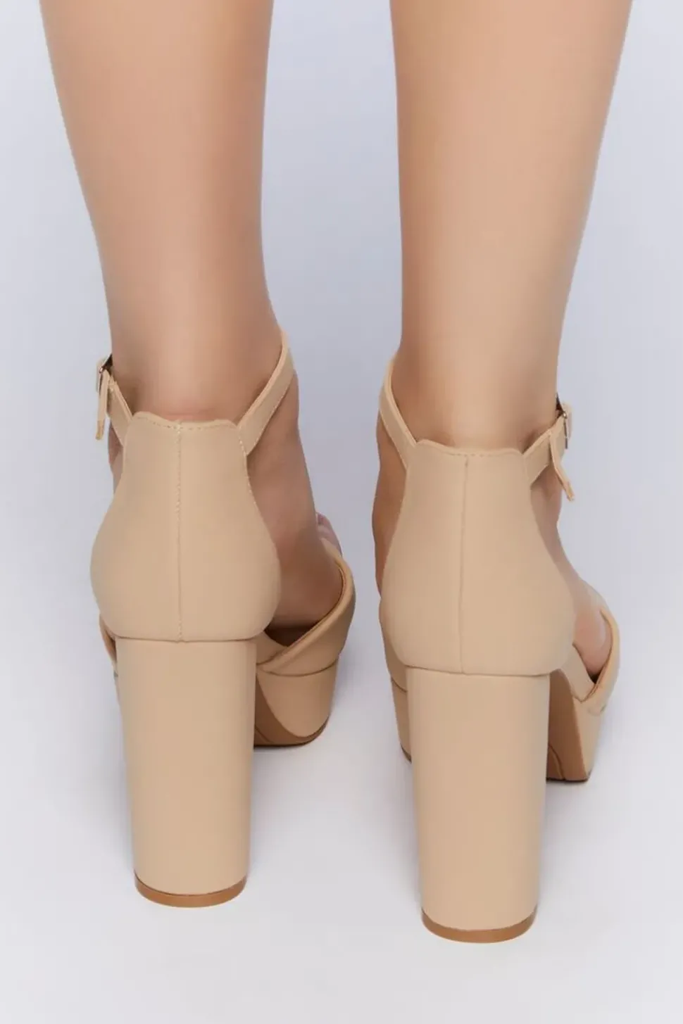 Faux Leather Block Heels