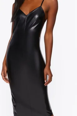 Faux Leather Bodycon Dress