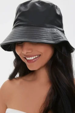 Faux Leather Bucket Hat