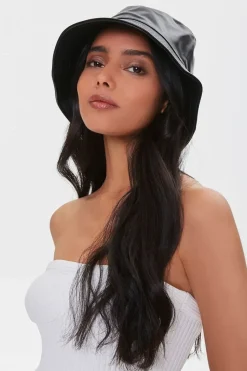 Faux Leather Bucket Hat