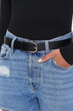 Faux Leather Buckle Belt