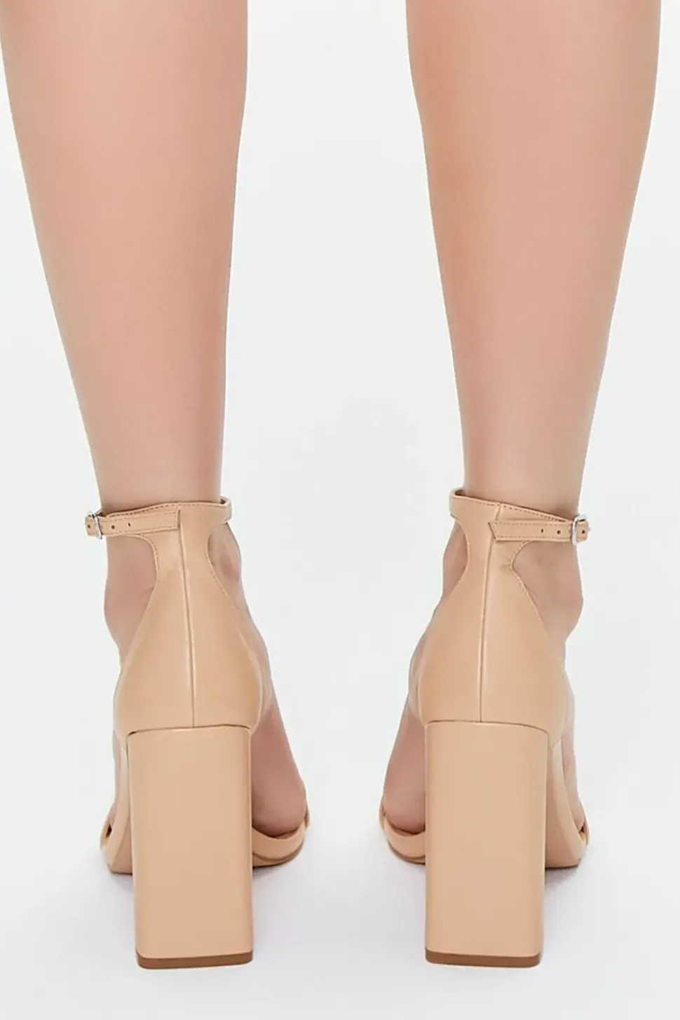 Faux Leather Buckled Heels