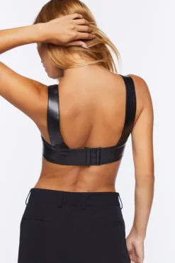 Faux Leather Bustier Bralette
