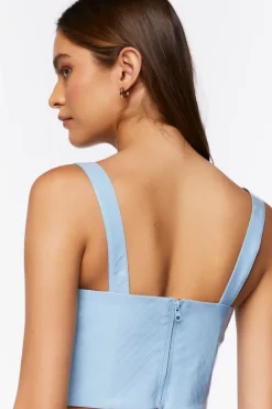Faux Leather Bustier Crop Top