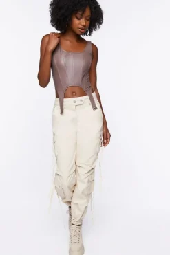 Faux Leather Bustier Crop Top